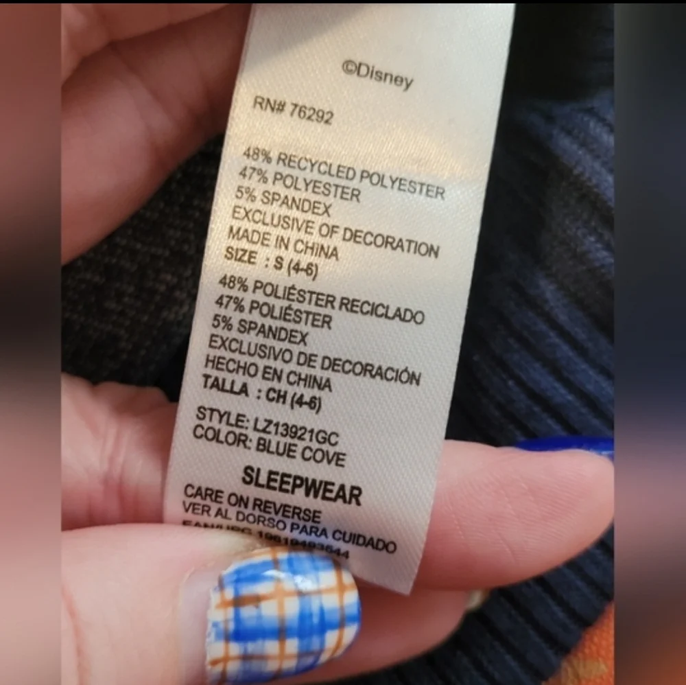 Disney's Lilo and Stitch Super Soft Blue and Pink Pajama Nightgown Size Small - Picture 10 of 13